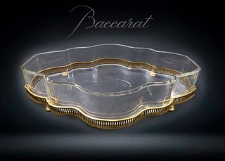 19th C. French Baccarat Crystal & Gilt Bronze Centerpiece Bowl