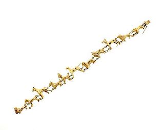 Antique 14K Gold Dog Bracelet