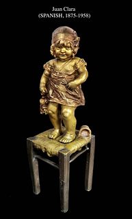 Juan Clara (Spanish 1875-1958) Bronze Sculpture, Signed