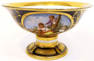 19th C. French Sevres Style Hand Painted Centerpiece