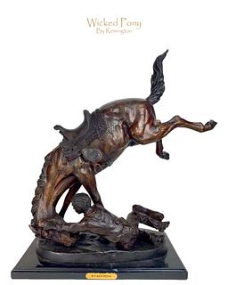 Wicked Pony, Large/Heavy Bronze Statue signed Remington
