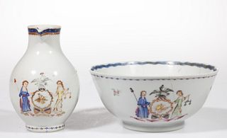 CHINESE EXPORT PORCELAIN AMERICAN MARKET TEA ARTICLES, LOT OF TWO