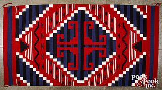Large Navajo Indian woven textile blanket