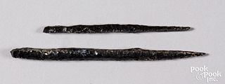 Mexican Indian obsidian spear blades