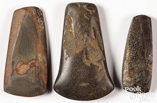 Three finely shaped Indian stone tools