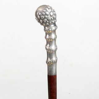Sculpted Silver Bludgeon Cane