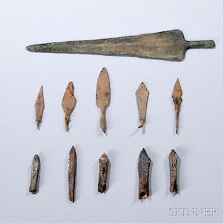 Group of Spear, Arrow, and Crossbow Bolt Points