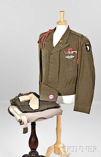 Eisenhower Jacket, Cap, Trousers, and Shirts Owned by Captain S. Scrivener, 101st Airborne Division