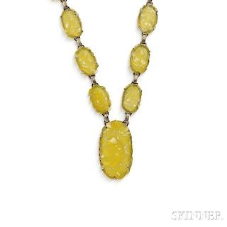 14kt Gold and Serpentine Necklace