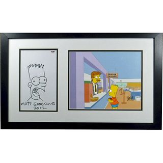 Matt Groening Signed Simpsons Cel Bart production cel original drawing (PSA COA)
