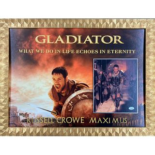 Russell Crowe Signed Gladiator Photo Custom Framed Display (JSA)