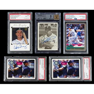ALEX RODRIGUEZ SIGNED AND UNSIGNED TRADING CARDS (LOT OF 5) (PSA/BECKETT)
