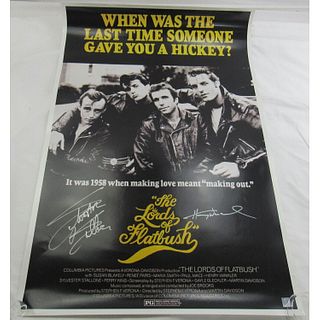 Sylvester Stallone Henry Winkler Signed 24x36 The Lords Of Flatbush Movie Poster (JSA LOA)
