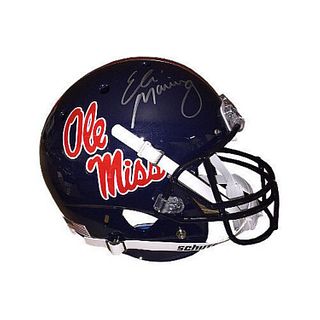 Eli Manning signed Ole Miss Rebels Dark Blue Full Size Rep Schutt Helmet (Steiner COA)

