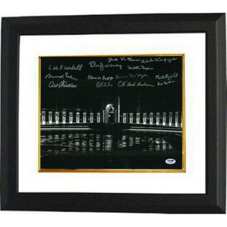 WWII Memorial D-Day Veterans/Fighter Aces/WASP 11x14 Photo Framed 13 signed (PSA COA)

