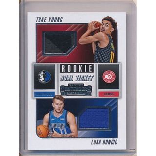 2018-19 Panini Contenders Rookie Ticket Dual Swatches Luka Doncic Trae Young RC
