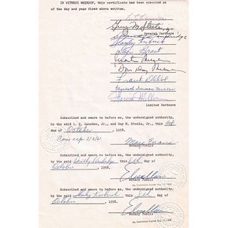 1958 Stanley Kubrick Signed x2 Contract Page (PSA LOA)
