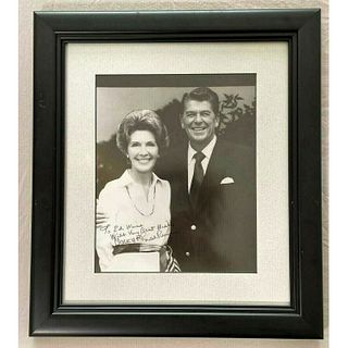 Ronald and Nancy Reagan Signed Photo Framed (PSA LOA)
