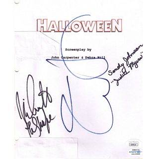 Jamie Lee Curtis, Nick Castle, Sandy Johnson Signed Halloween Script (JSA COA)
