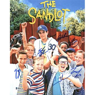 "The Sandlot" 11x14 Photo Cast-Signed by (6) with Tom Guiry, Marty York, Shane Obedzinski, Victor DiMattia, Chauncey Leopard, Brandon Adams (Beckett C