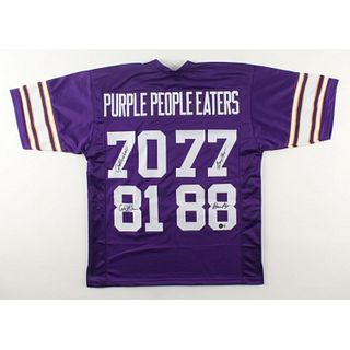 "Purple People Eaters" Jersey Signed by (4) with Alan Page, Carl Eller, Jim Marshall, & Gary Larsen (Beckett COA) (See Description)