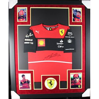 Charles Leclerc Signed Framed Official Ferrari Puma Jersey Display (BAS COA)