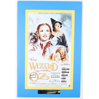 "The Wizard of Oz" 20x30 Custom Matted Print Display Cast-Signed by (8) with Karl Slover, Mickey Carroll, Jerry Maren, Ruth Duccini (JSA)

