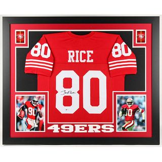 Jerry Rice Signed Jersey Framed & Matted (BAS COA)
