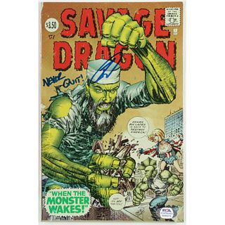Robert O'Neill Signed 1993 "Savage Dragon" Issue #177 Image Comic Book Inscribed "Never Quit!" (PSA COA)
