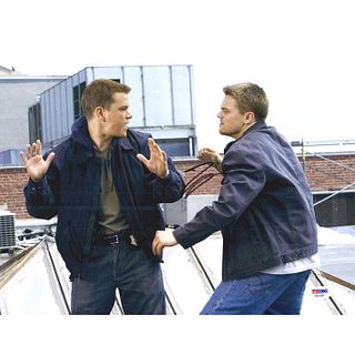 Leonardo DiCaprio + Matt Damon Signed 11x14 The Departed Photo (PSA COA)
