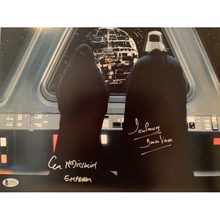Ian McDiarmid Dave Prowse Dual Signed Han Solo 11x14 Photo (BAS COA)
