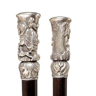 Mammoth Silver Horse and Dog Cane