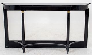 Neoclassical Style Black Lacquered Console