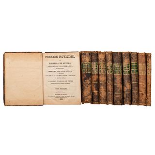 Tapia, Eugenio de. Febrero Novísimo o Librería de Jueces, Abogados y Escribanos. México: En la Imprenta de Galván, 1831 - 32. Piezas:10