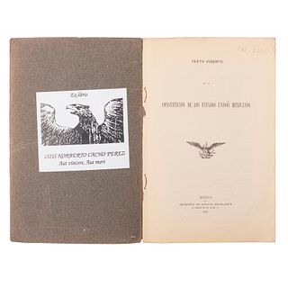 Texto Vigente de la Constitución de los Estados Unidos Mexicanos. México: Imprenta de Ignacio Escalante, 1910.