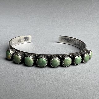 Garrison Boyd Sterling & Turquoise Navajo Bracelet Signed