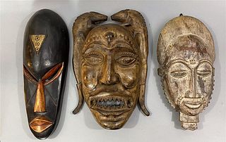 Three Vintage African Ceremonial Masks