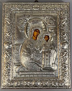 Contemporary Sterling Silver Orthodox Icon