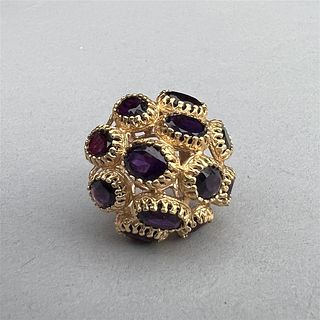 14K Gold and Amethyst Cocktail Ring