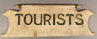 Vintage Tourists Sign Made From Antique Headboard