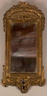 Early Antique Mirror with Ornate Leaf Design