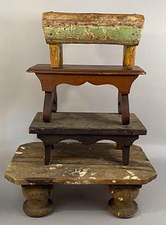 Four Antique Footstools