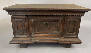 17th or Early 18th c Carved Walnut Valuables Box