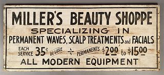 Vintage Miller's Beauty Shop Sign