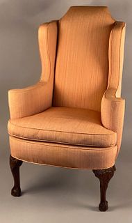 William and Mary Style Wing Chair with Carved Knees