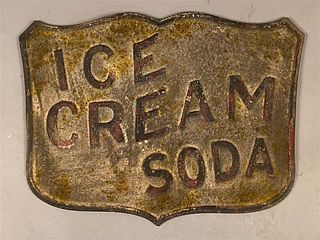 Vintage Metal Ice Cream Soda Sign