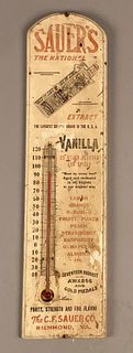 Vintage Sauer's Vanilla Extract Thermometer Sign