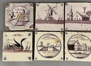 Six Antique Delft Tiles
