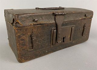 Early Tooled Leather Covered Document Box