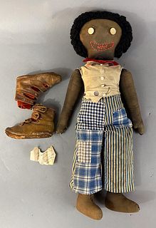 Antique Baby Shoes and Antique Style Rag Doll